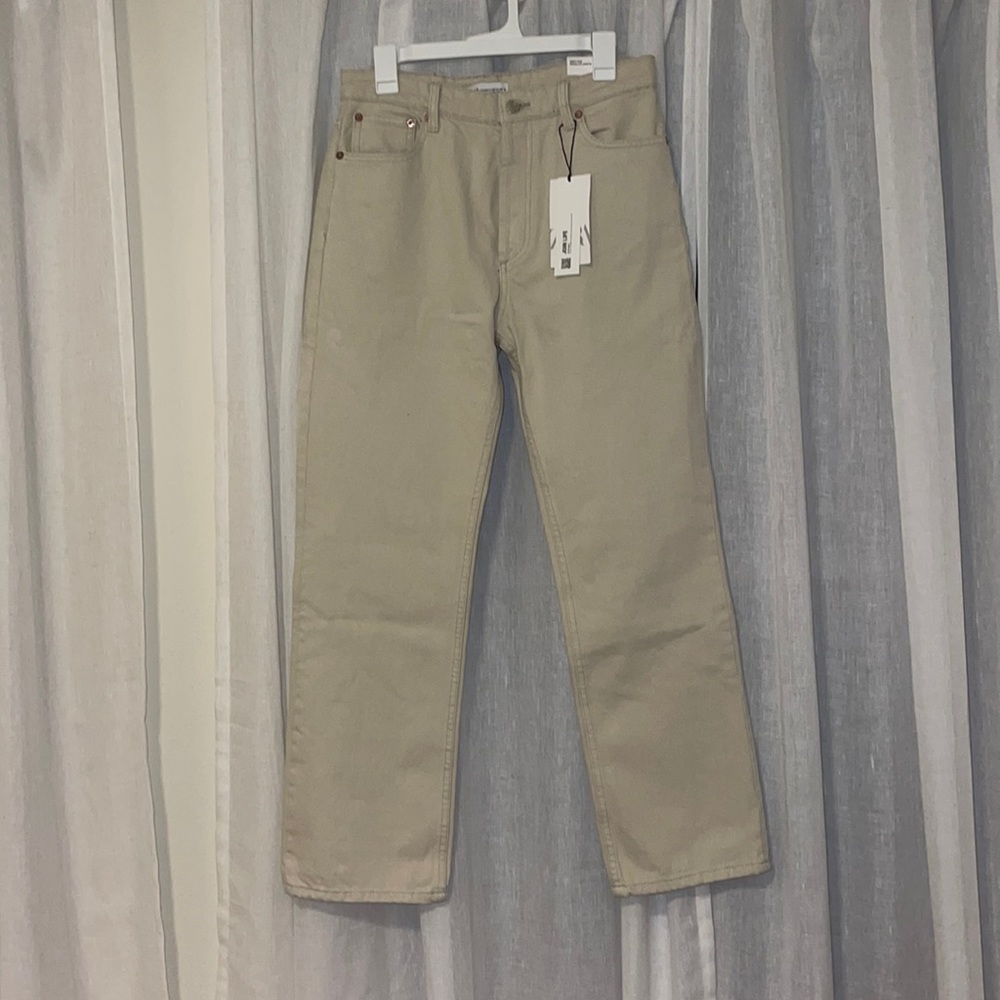 NOT FOR SALE Zara straight leg beige jeans NWT - Picture 2 of 5